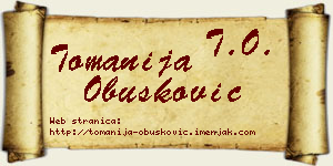 Tomanija Obušković vizit kartica